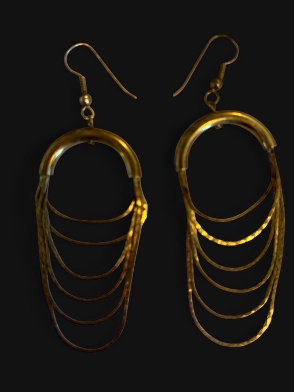 💃🏻🕺🏽Vintage Gold Tone Layered Dangle Earrings Statement Boho